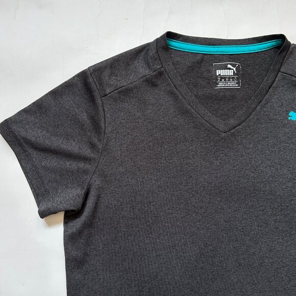 PUMA Women’s Athletic V-Neck T-Shirt Size M Gray Dry cell - Picture 4 of 13